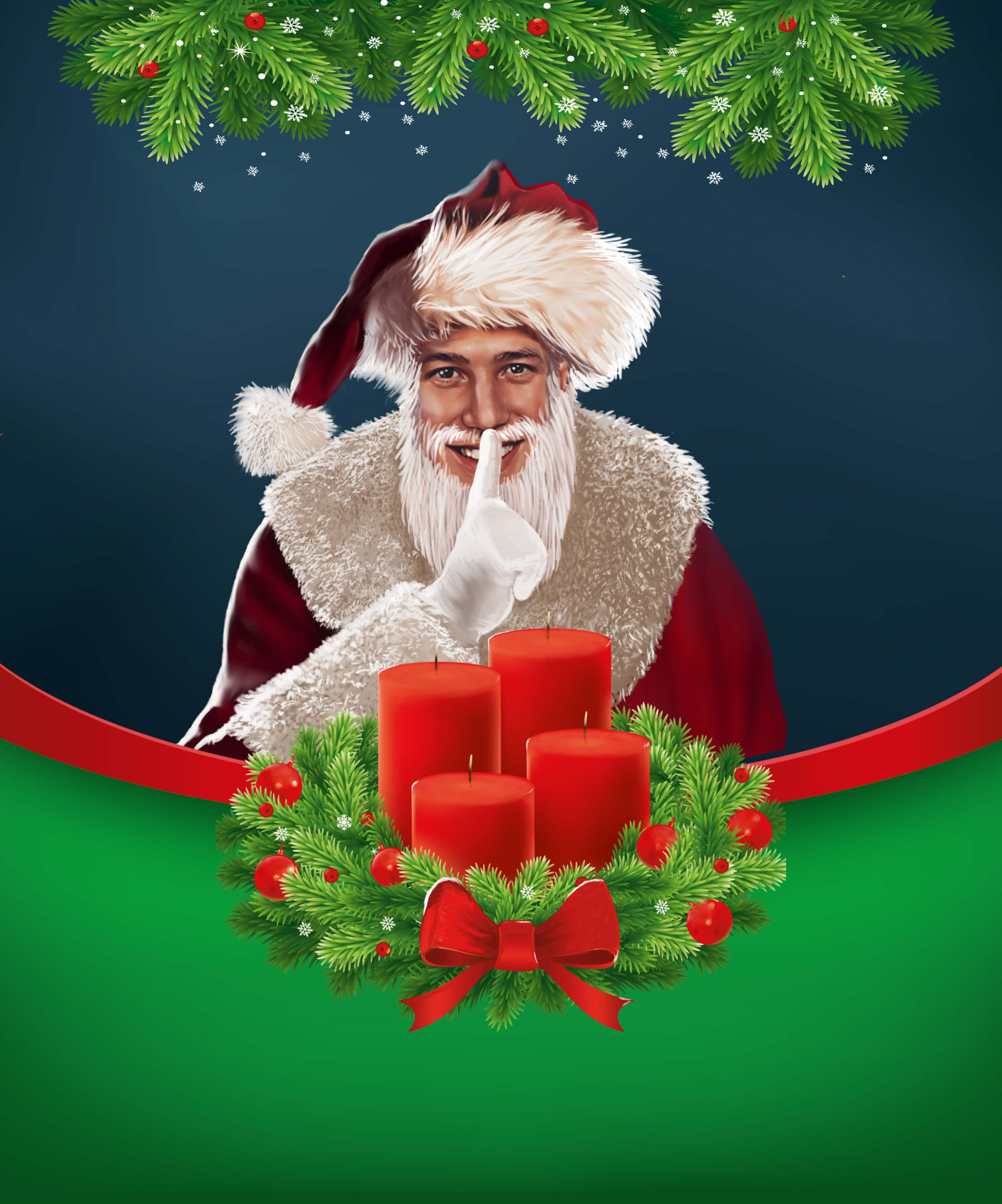 Unser Chefredakteur als Santa verkleidet stimmt auf die leise Jahreszeit ein